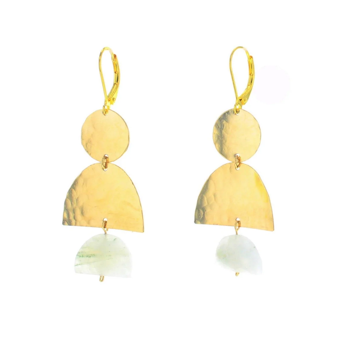Gold & White Moonstone Tunisia Earrings