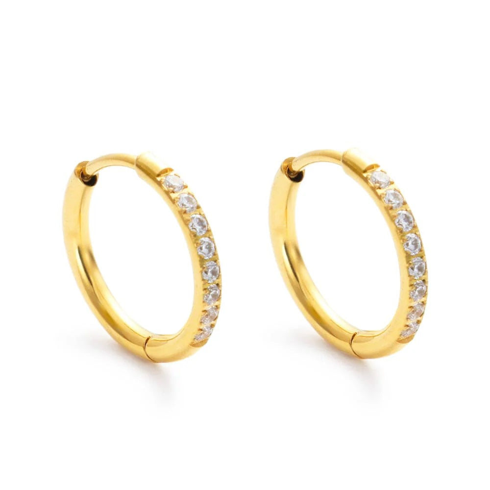Evie Gold Hoop Earrings | Available at Leon & Lulu