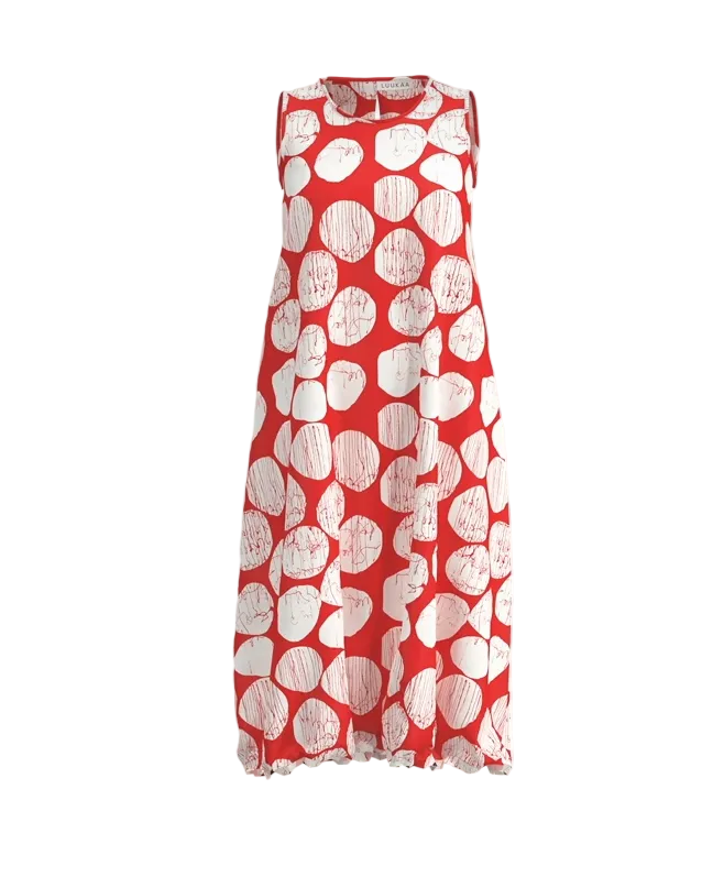 The Juno Mandarin Block Print Dress from Luukaa