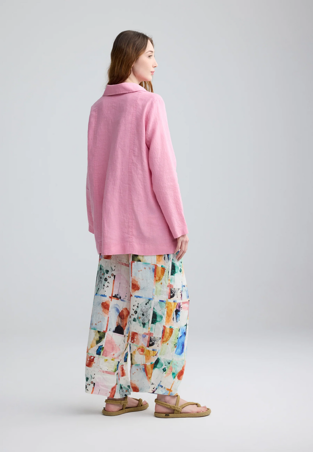 The Phalia Linen Shirt by Luukaa in Pale Pink