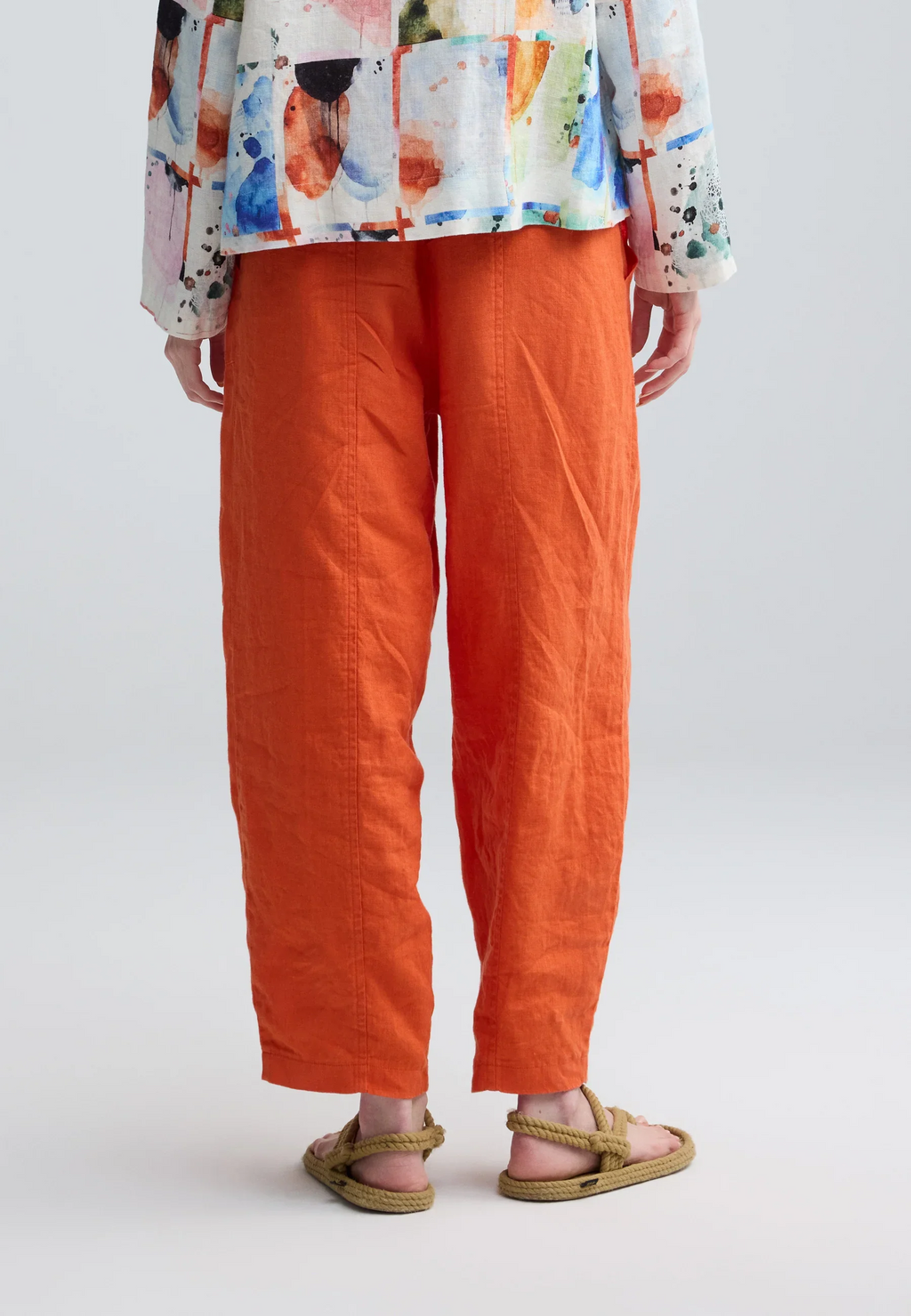 Luukaa's Zenya Linen Pant in Burnt Orange