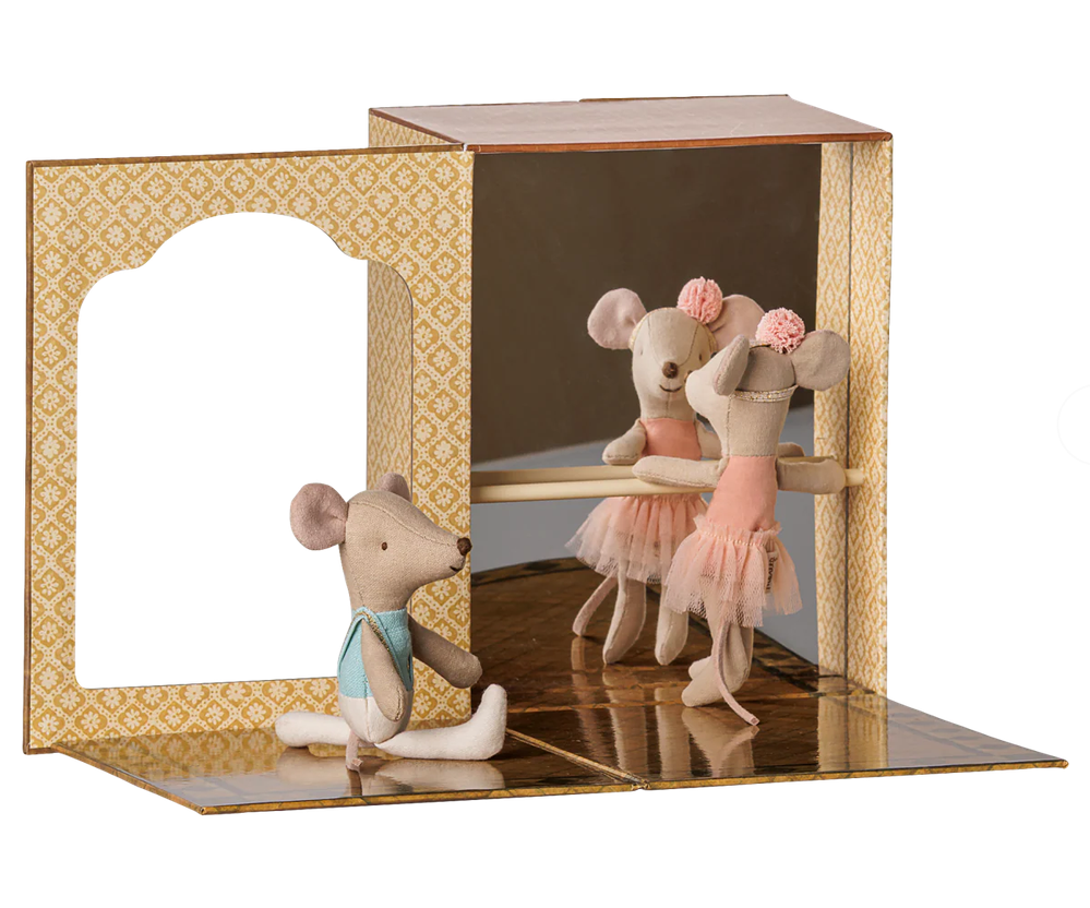 Maileg Ballet Mice in Dance Studio / Little Brother & Sister Mouse