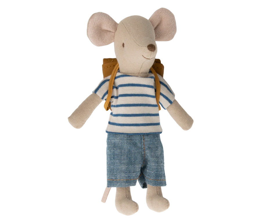 Maileg Big Brother Tricycle Mouse with Backpack