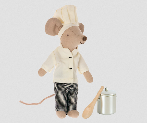 Maileg Chef Mouse with Soup Pot & Spoon