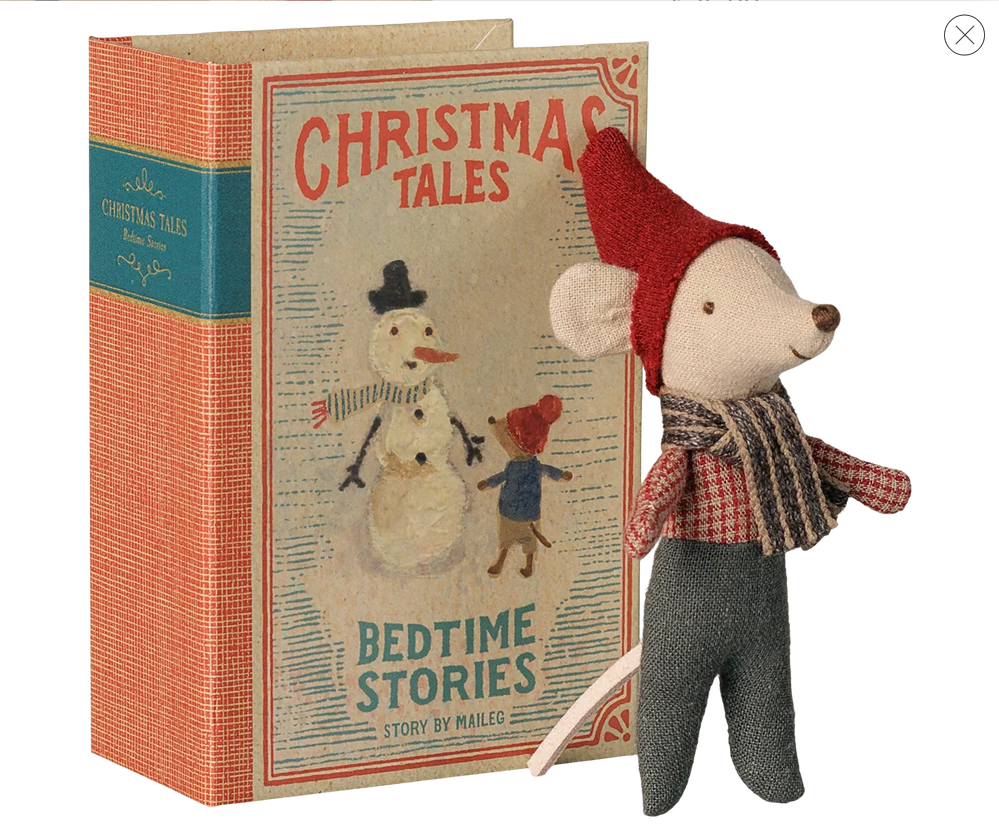 Maileg Christmas Baby Mouse in Book