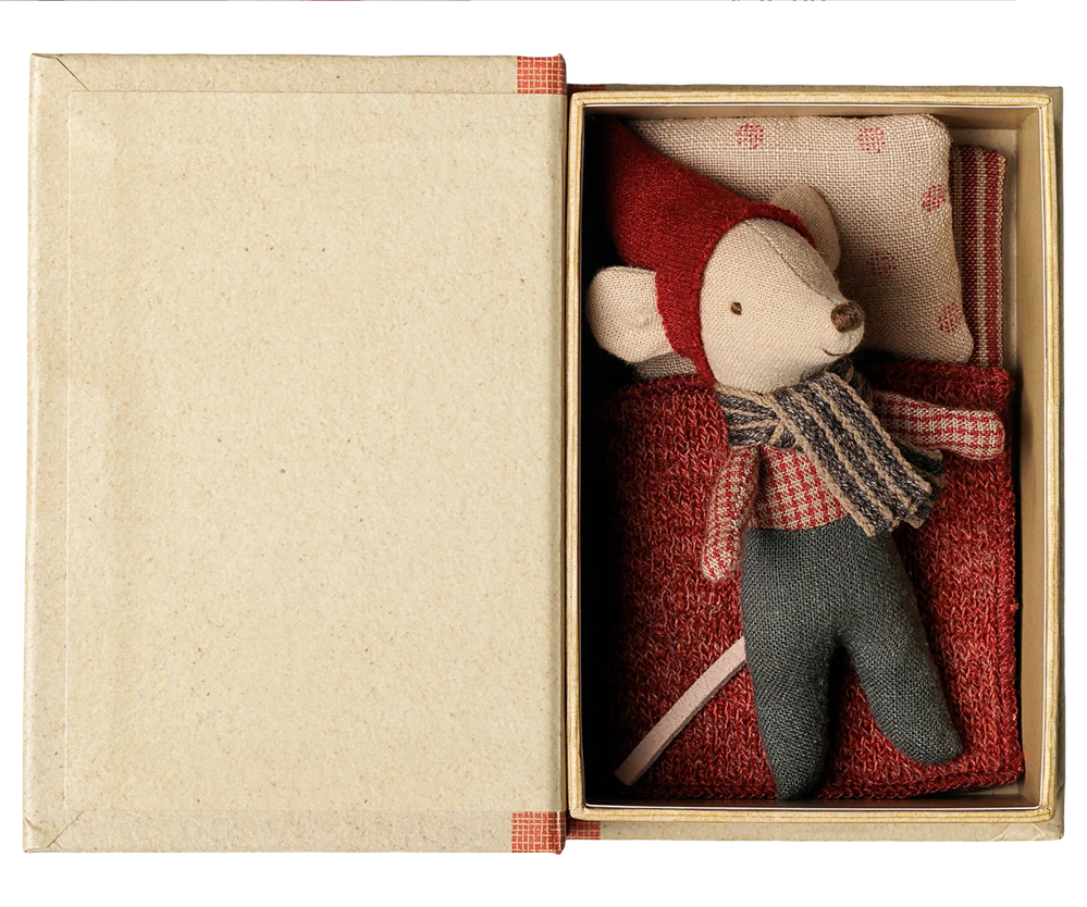 Maileg Christmas Baby Mouse in Book