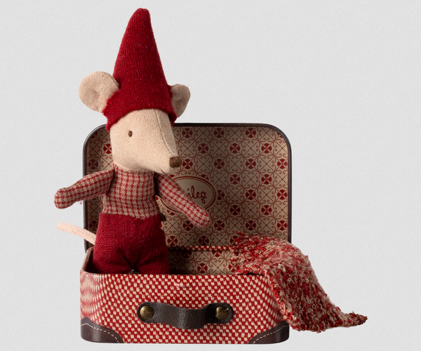 Maileg Christmas Mouse Baby in Suitcase