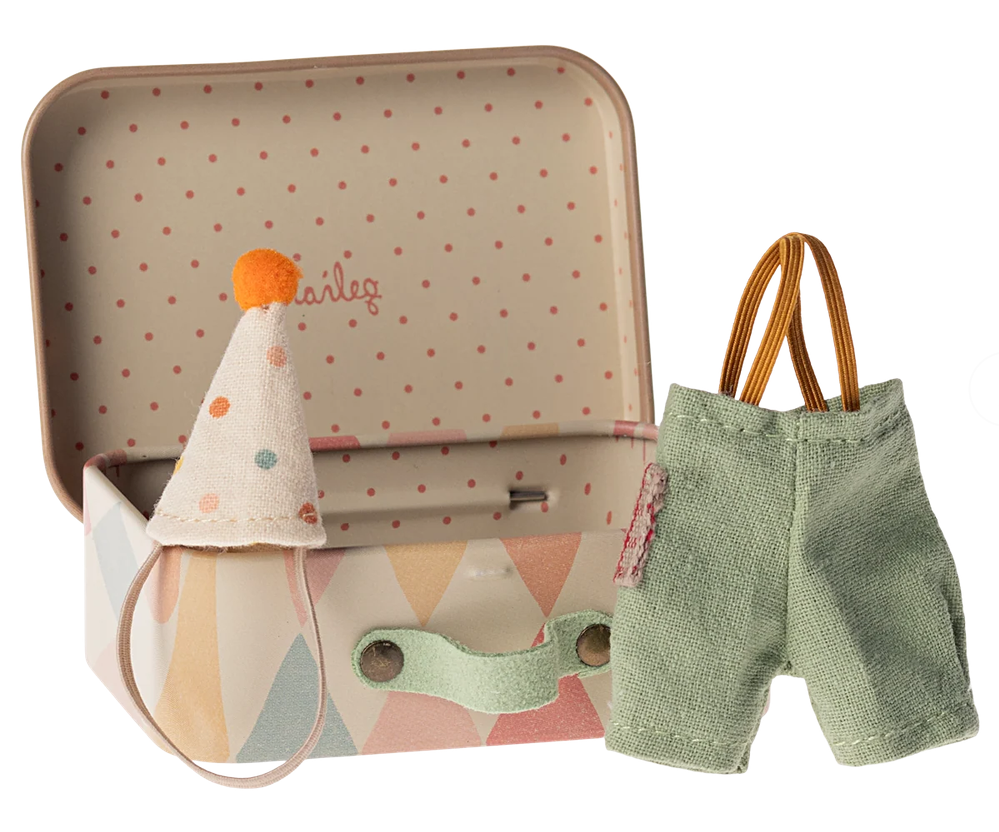 Maileg Clown Clothes in Suitcase for Little Brother Mouse