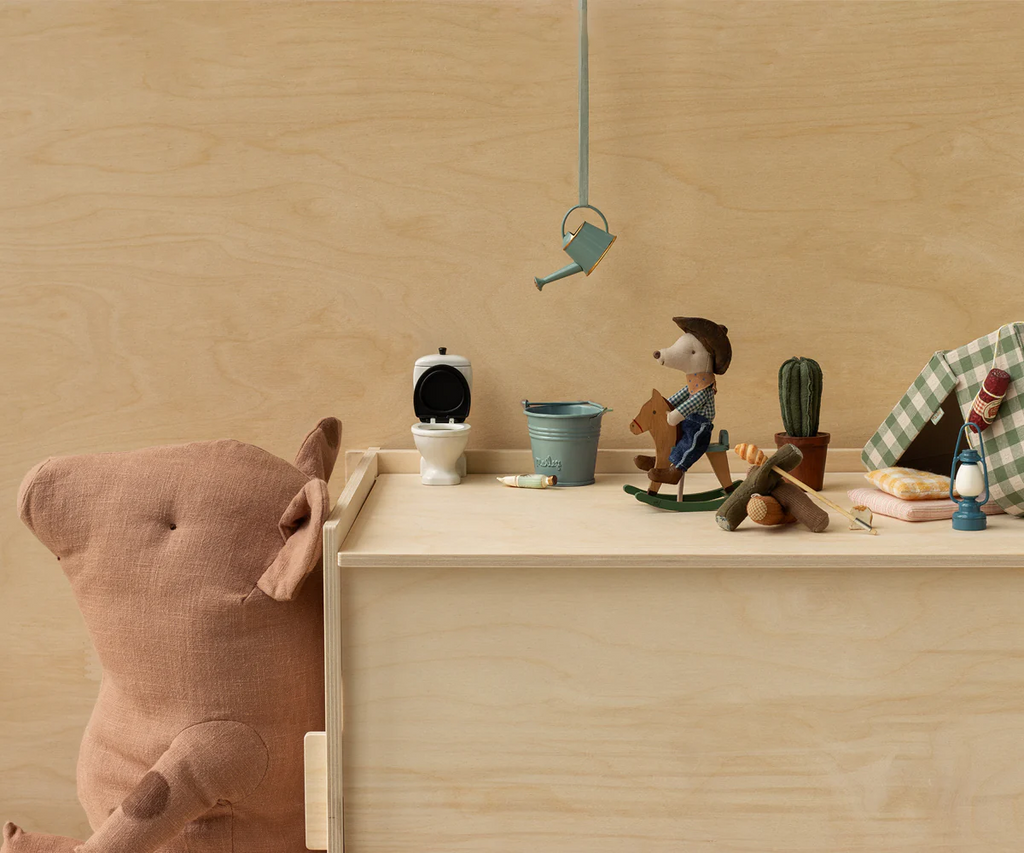 Maileg Cowboy Mouse on Rocking Horse / Little Brother