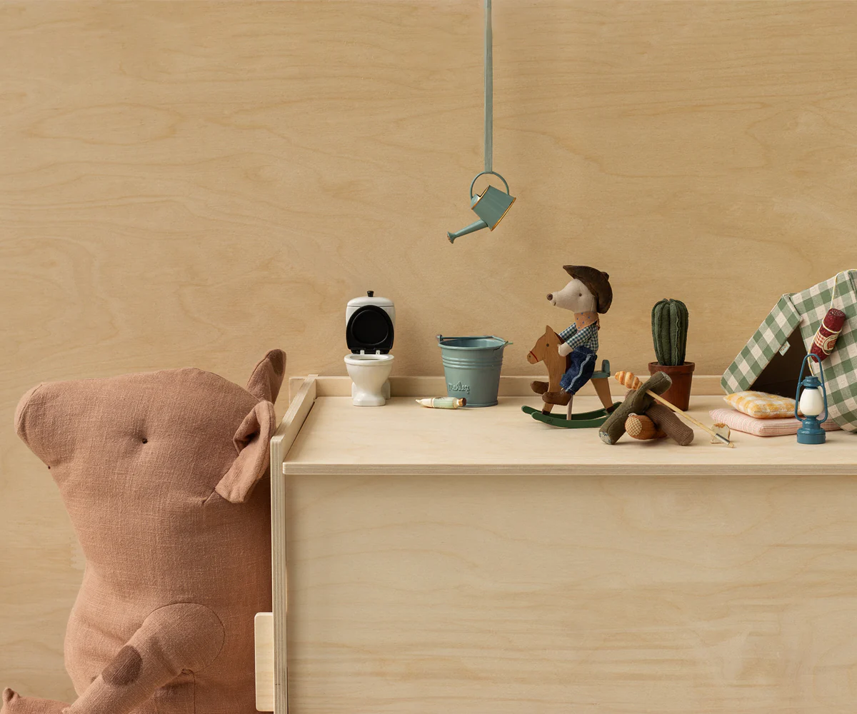 Maileg Cowboy Mouse on Rocking Horse / Little Brother