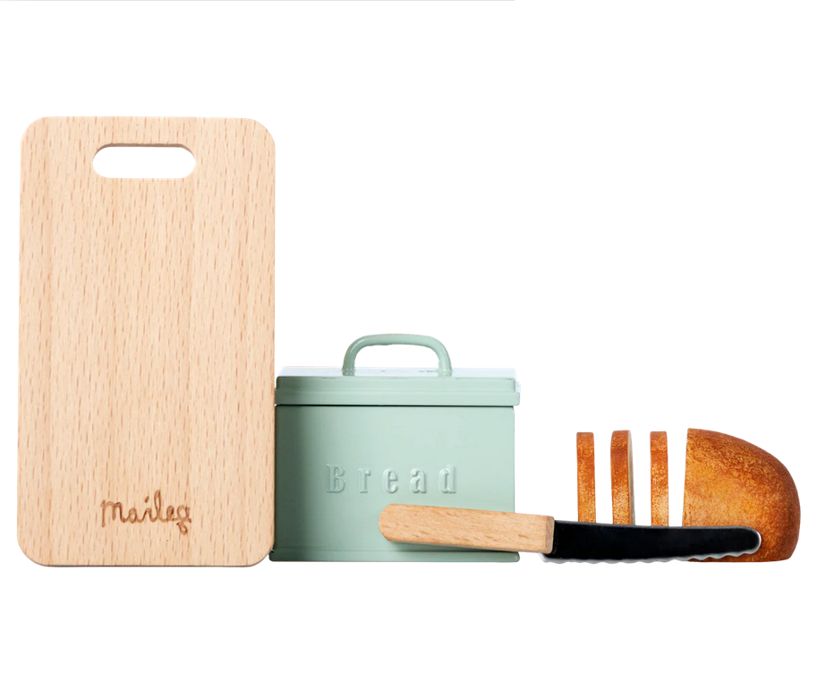 Maileg Miniature Bread Box with Utensils
