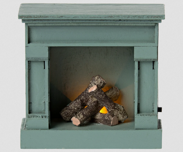 Maileg Mouse Fireplace in Blue