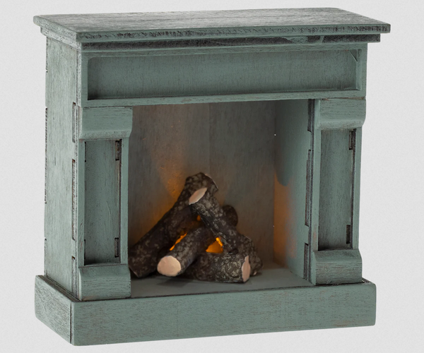 Maileg Mouse Fireplace in Blue