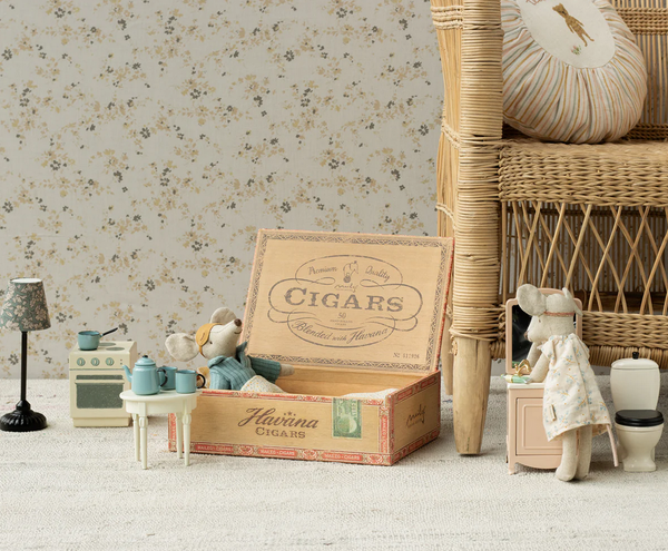 Mum & Dad Mouse in Cigar Box