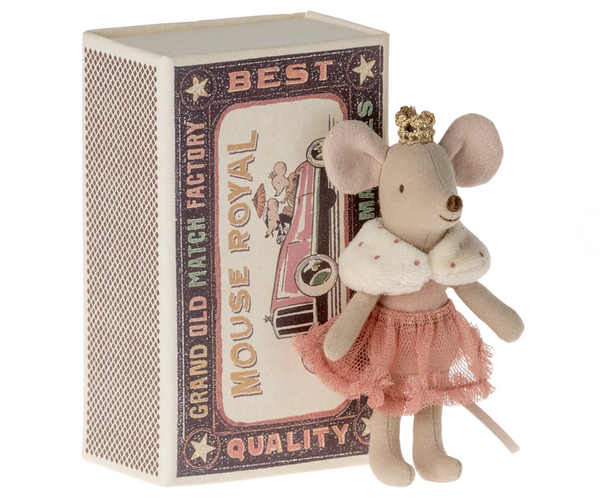 Maileg Princess Little Sister Mouse in Matchbox