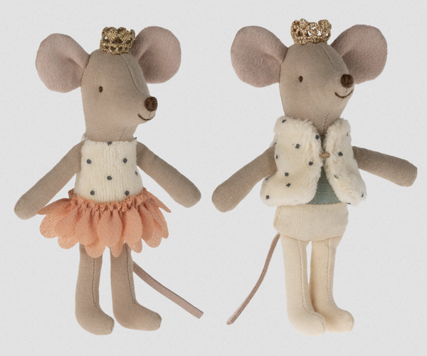 Maileg Royal Twins in a Box / Little Brother & Sister Mice in Matchbox