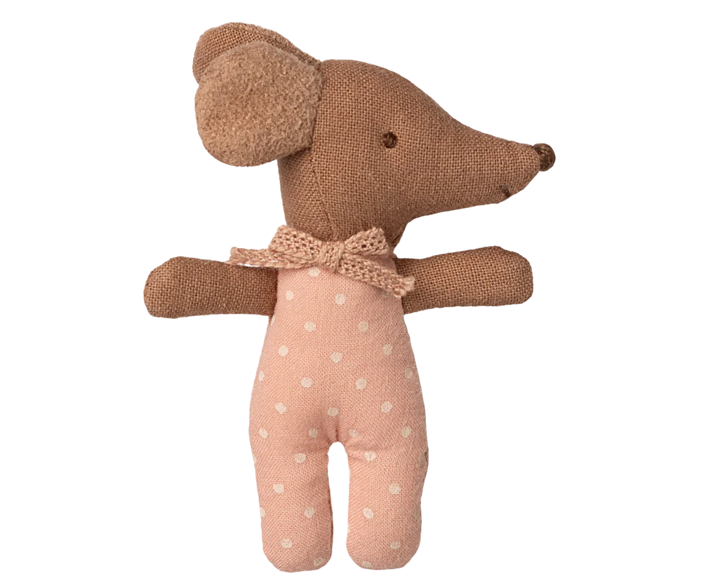 Sleepy Wakey Baby Mouse in Matchbox / Rose
