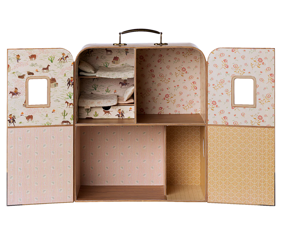 Maileg SuitCasa Little Sister & Brother Mouse House