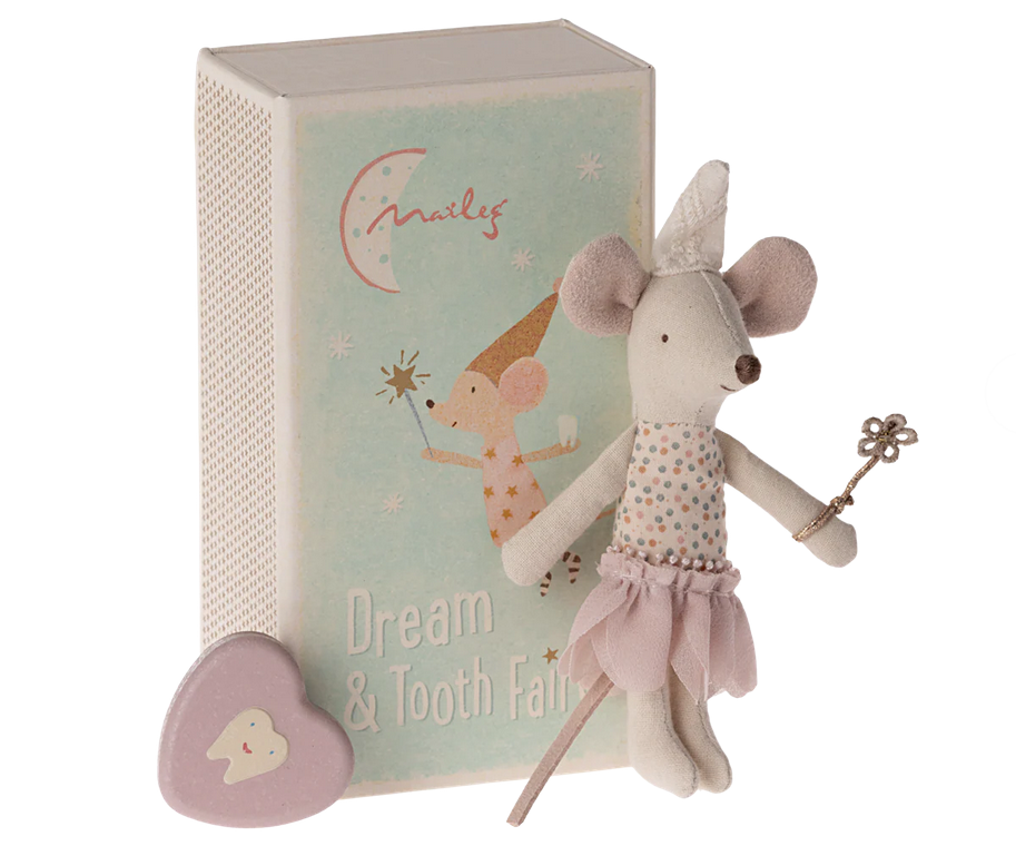 Maileg Tooth Fairy Mouse, Little Sister in Match Box