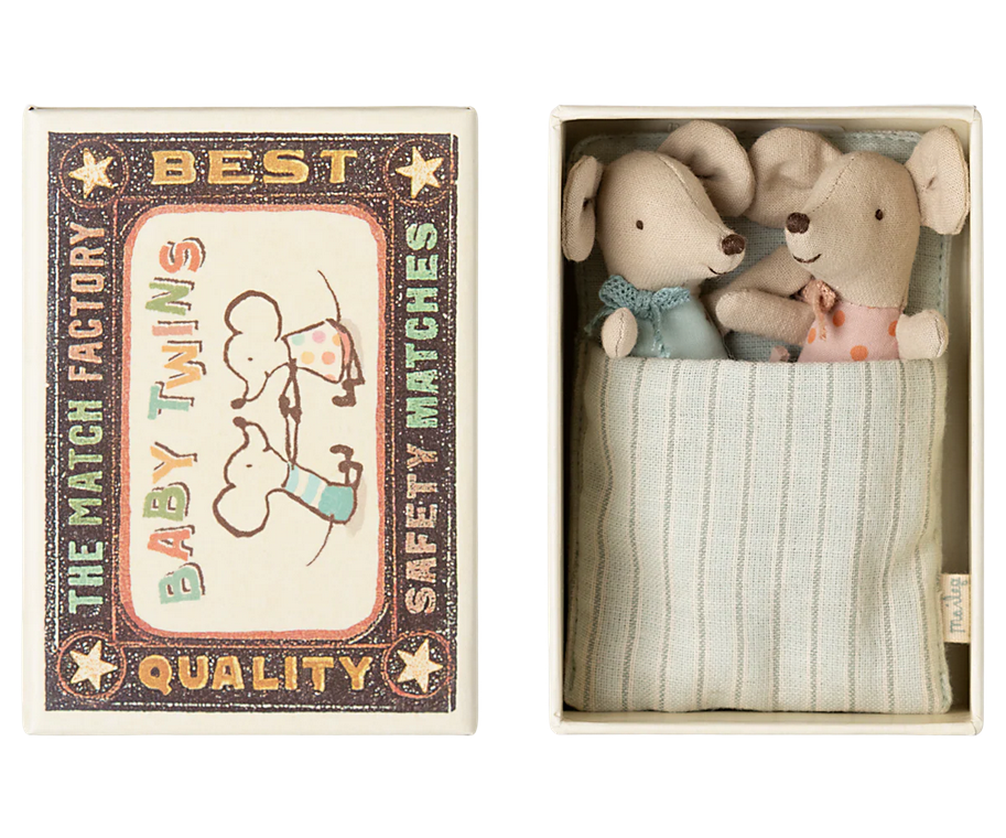 Maileg Twin Baby Mice in Matchbox
