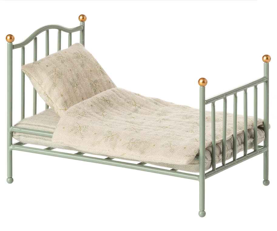 Maileg Vintage Single Bed for Mouse / Mint