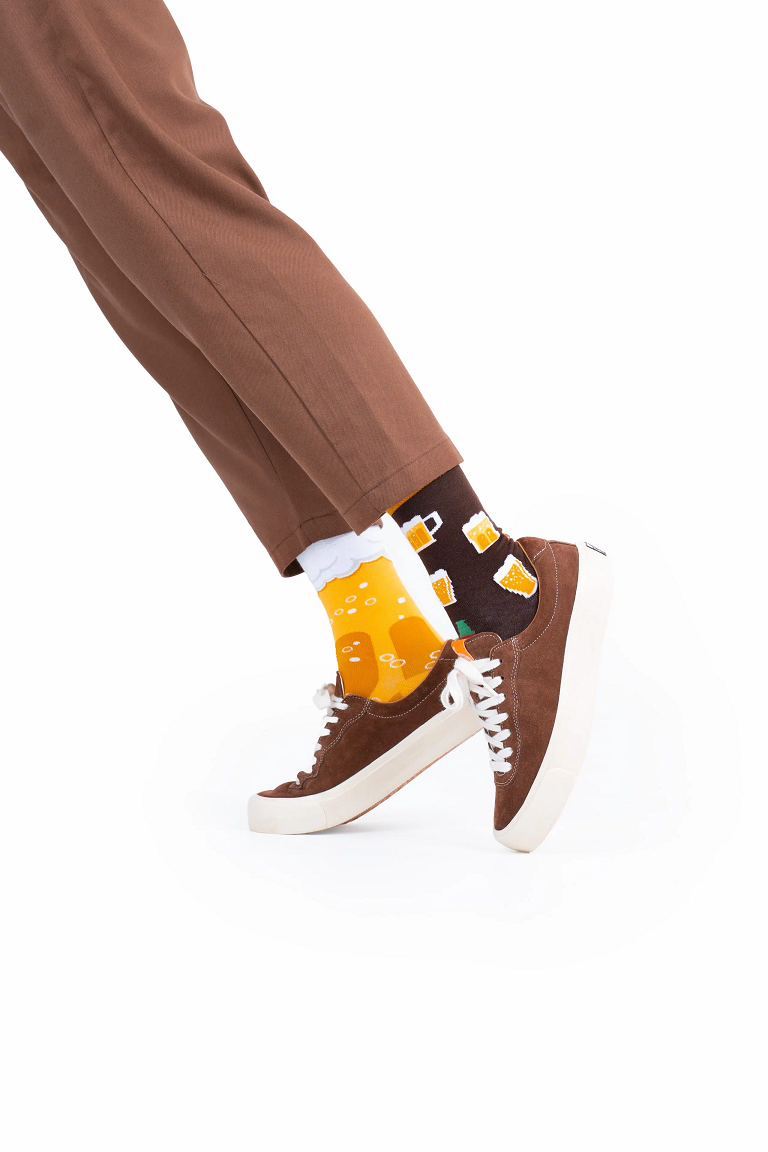 Many Mornings Mismatched Crew Socks - Craft Beer