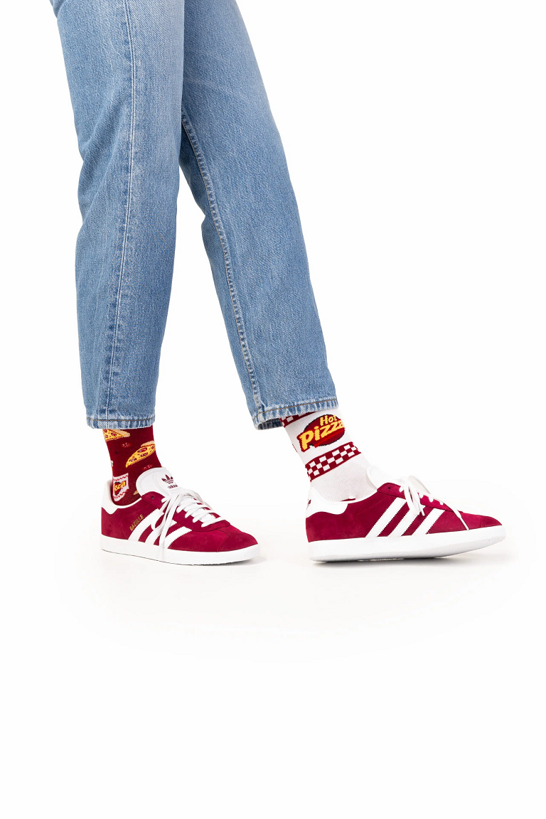 Many Mornings Mismatched Crew Socks - Pizza Slice