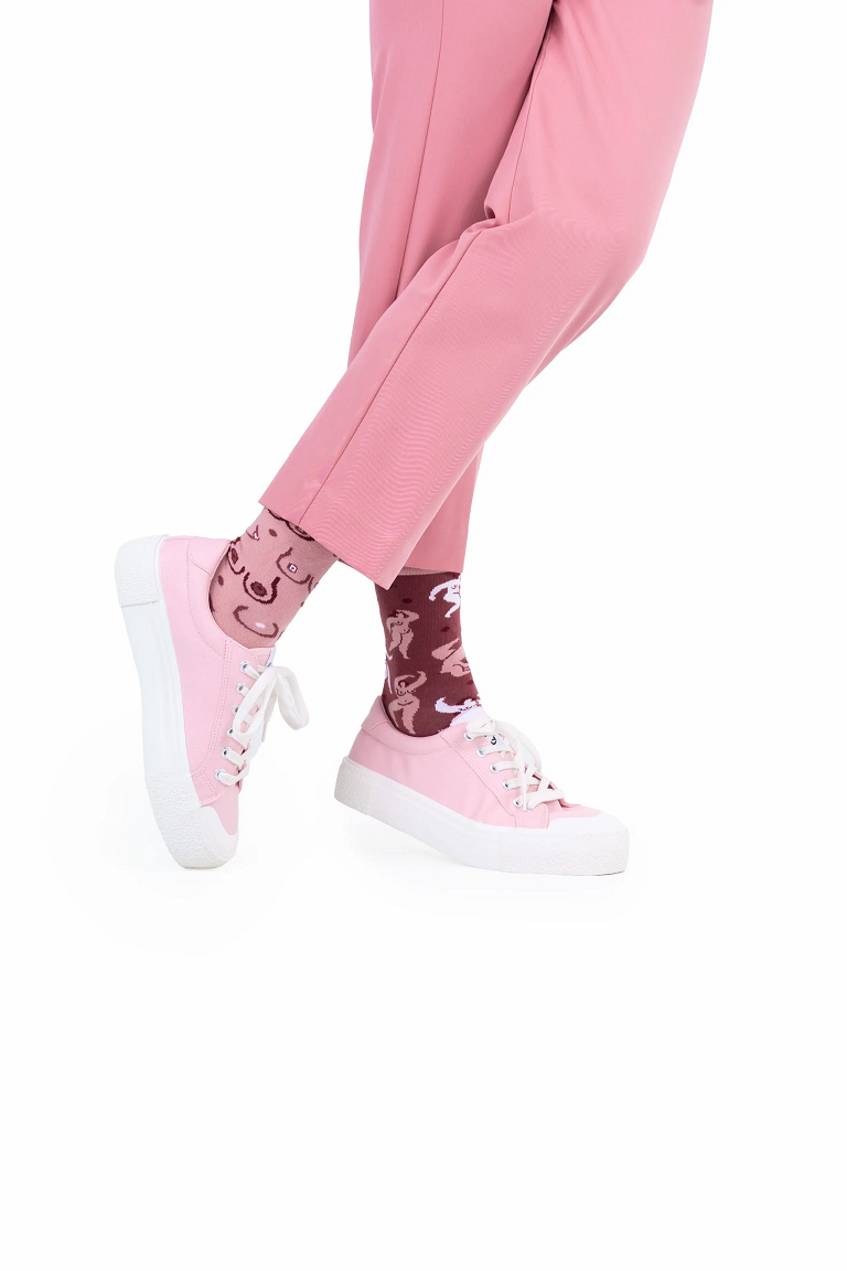 Many Mornings Mismatched Crew Socks - Simply the Breast