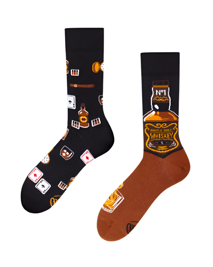 Many Mornings Mismatched Crew Socks - Whisky