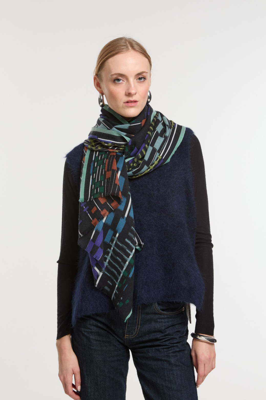 Mapoesie Saccade Scarf in Black Blue