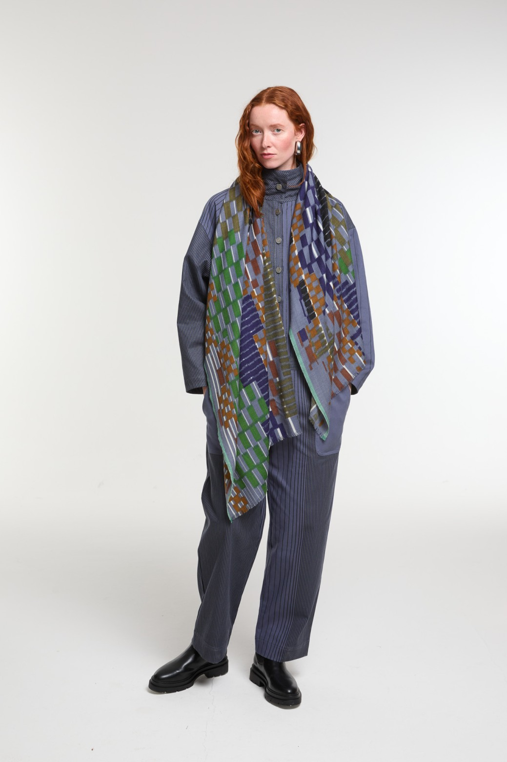 Mapoesie Saccade Scarf in Blue Grey