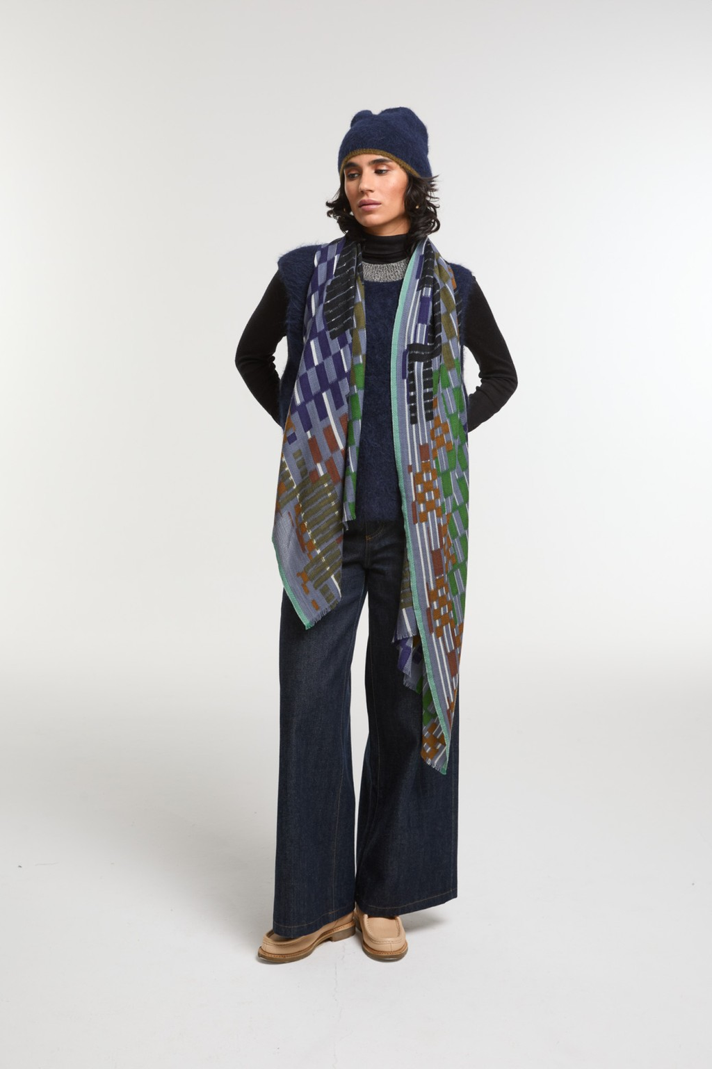 Mapoesie Saccade Scarf in Blue Grey