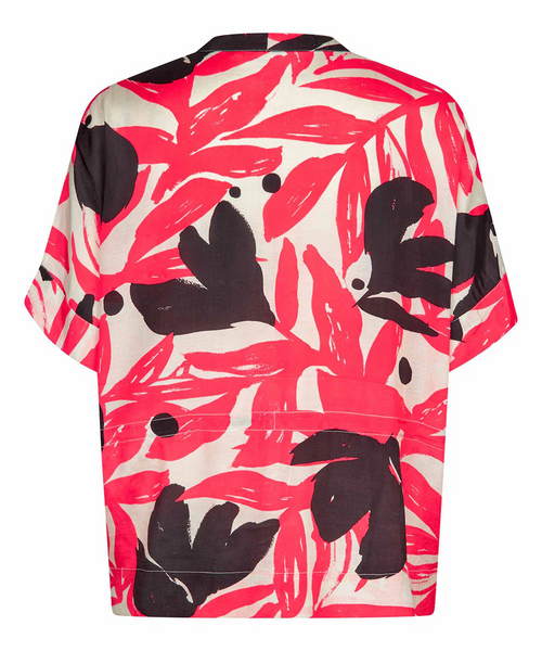 Masai Irekana Cuff Sleeve Blouse in HIbiscus Print