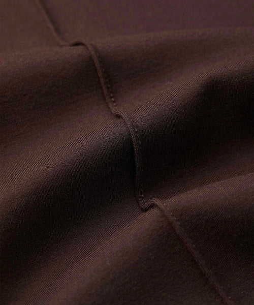 Masai Piana Pant in Coffee Bean. Dark brown, cropped length, wide leg with well fitting waist. Fabric detail