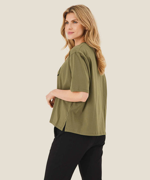 Doreann Graphic T-Shirt Capers Olive Green 