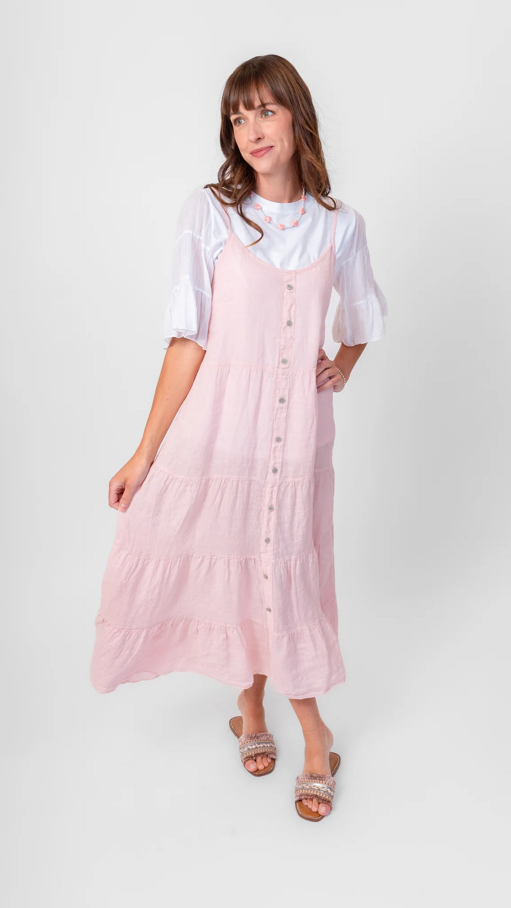 The Button Detail Dress in Clay