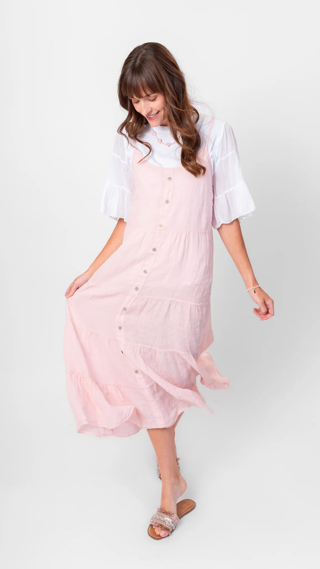 The Button Detail Dress in Rose