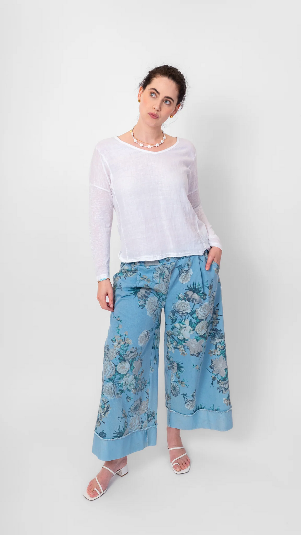 Linen V-Neck Top