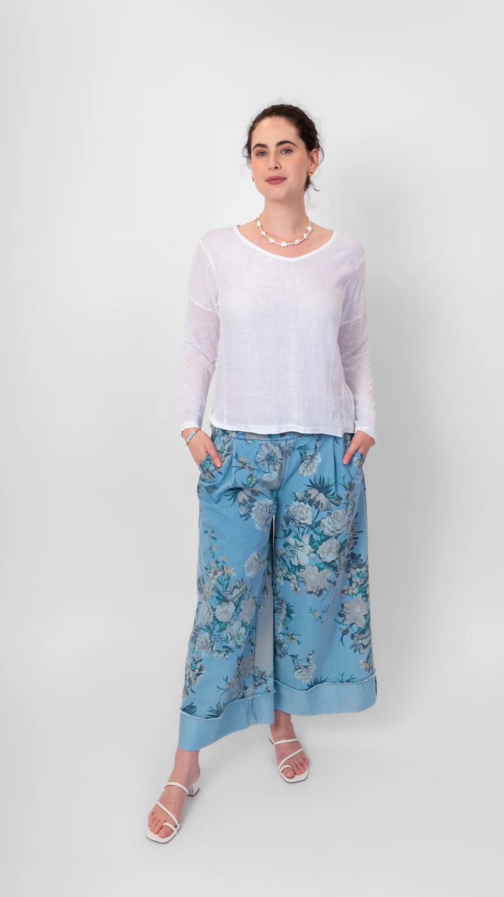Linen V-Neck Top