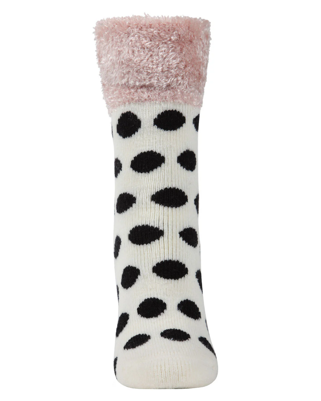 MeMoi's Plush Cabin Socks Ivory Polka Dot
