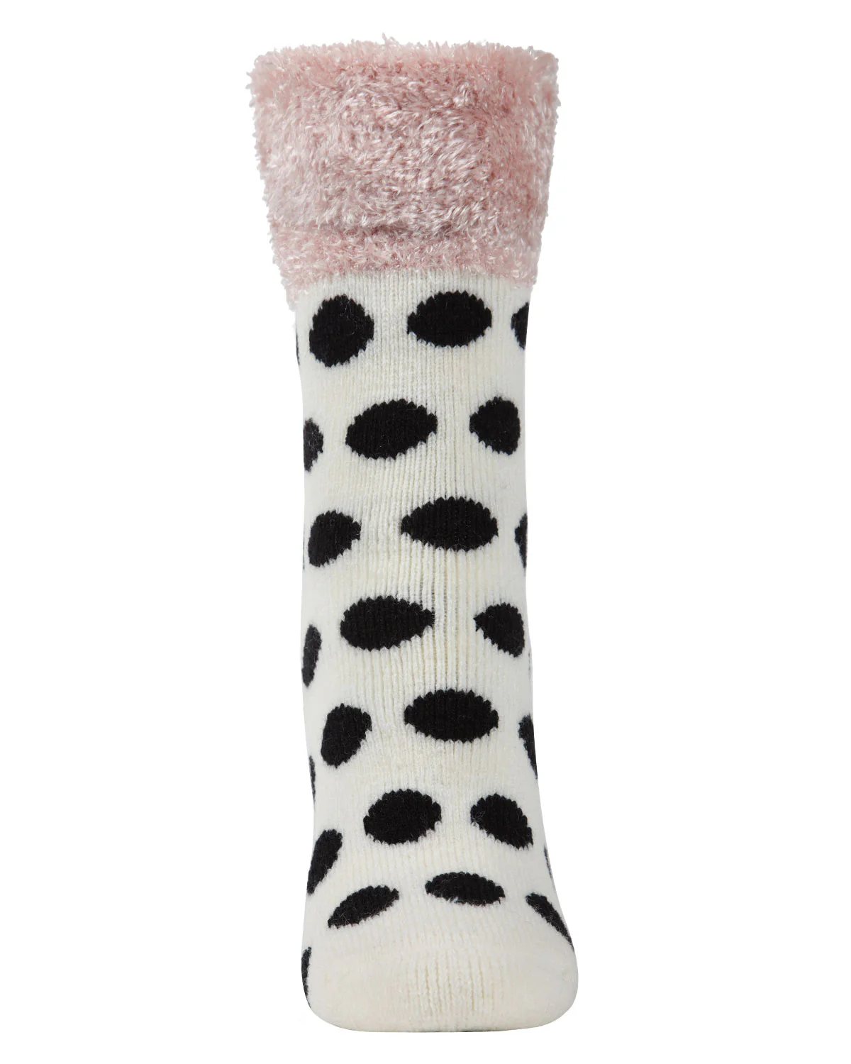 MeMoi's Plush Cabin Socks Ivory Polka Dot