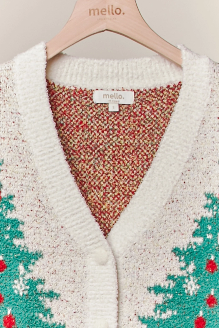 Merry Pine Tree Knit Cardigan