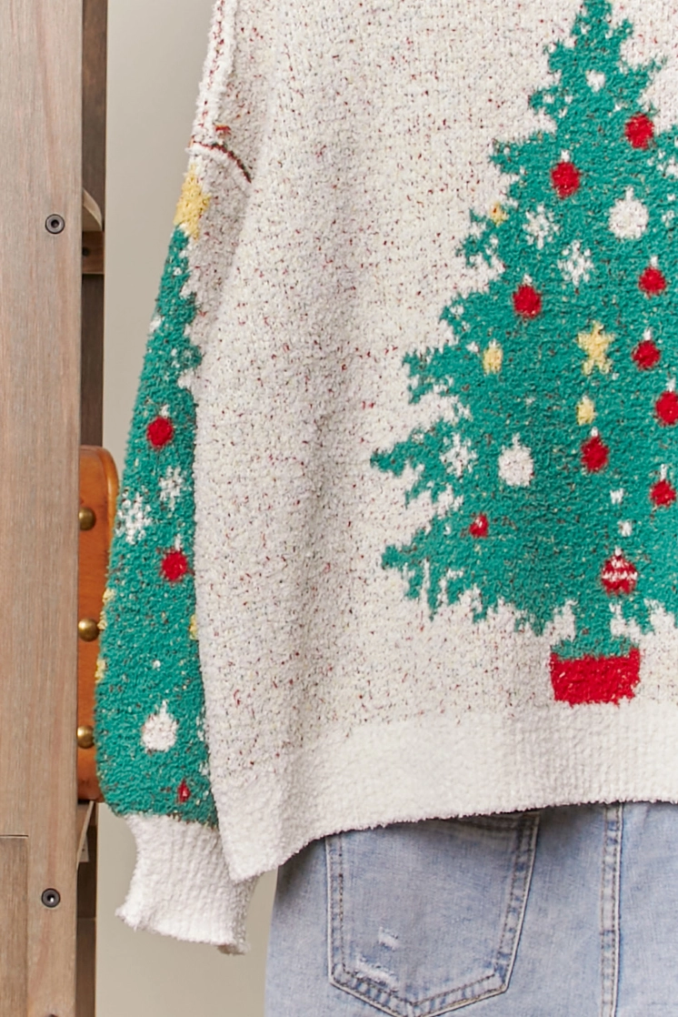 Merry Pine Tree Knit Cardigan