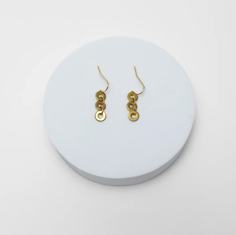 Waterfall Brass & Gold Plated Earrings