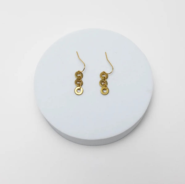 Waterfall Brass & Gold Plated Earrings