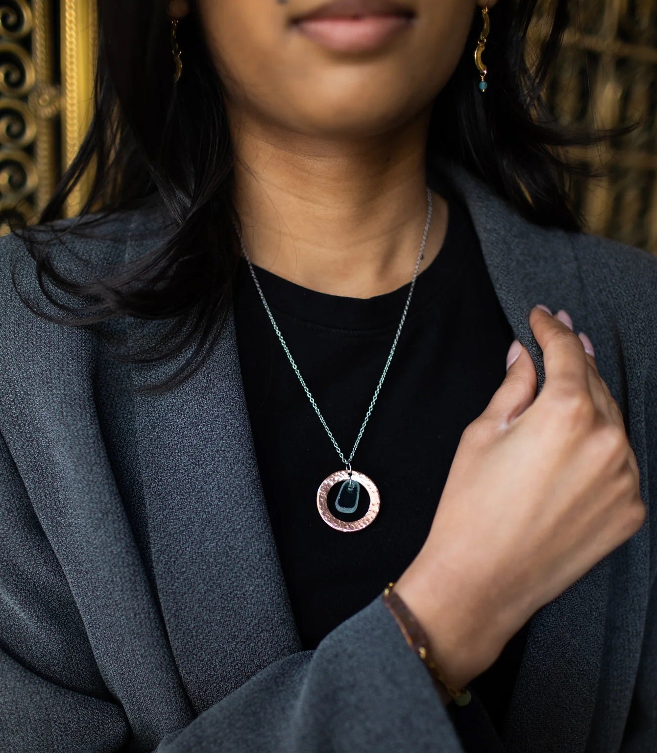 Mend on the Move Restored Copper & Glass Necklace