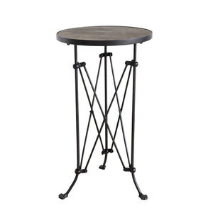 Metal Accent Table with Wood Top