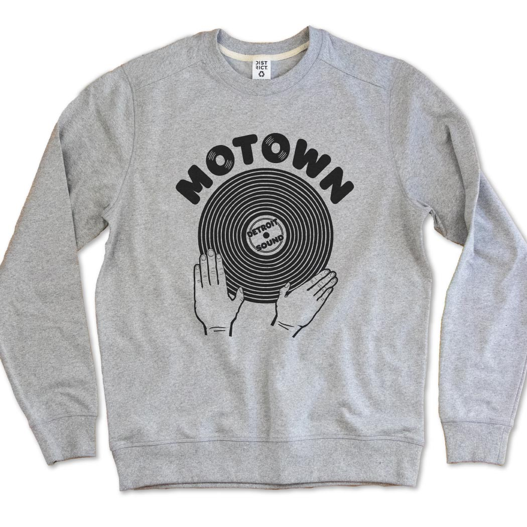 Michigan Vibes Motown Crewneck Sweatshirt / Grey
