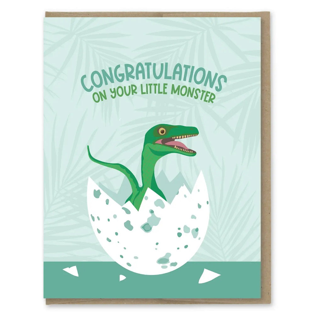 Little Monster Dinosaur New Baby Card