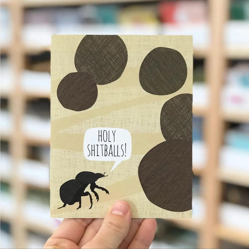 Holy Shitballs Dung Beetle Congratulations Card